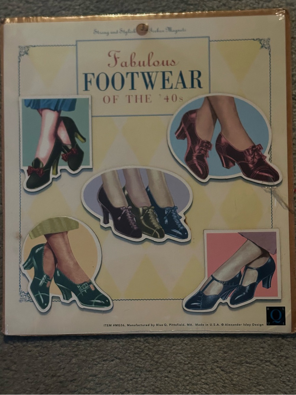 Vintage, Set of "Fabulous Footwear of the '40s" Strong & Stylish Icebox Magnets